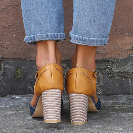 Women’s Contrast Trim T-Strap Shoes