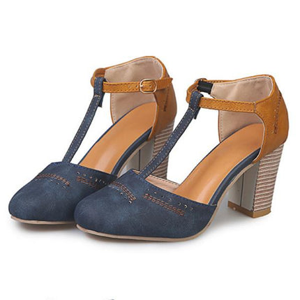 Women’s Contrast Trim T-Strap Shoes