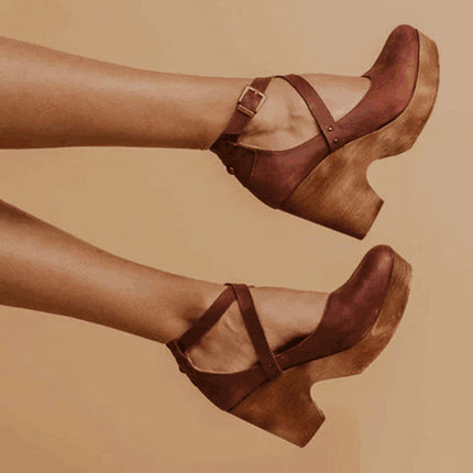Women’s Cross Strap Clog Heels