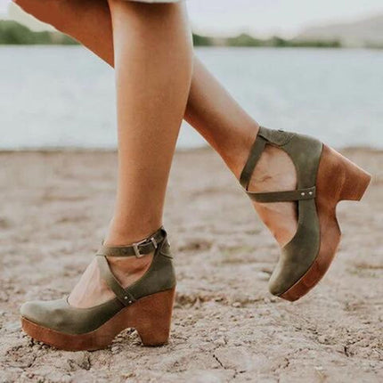 Women’s Cross Strap Clog Heels
