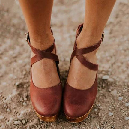 Women’s Cross Strap Clog Heels