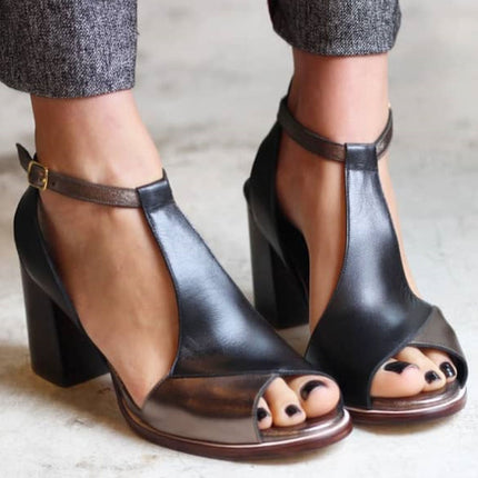 Women’s Cutout Block Heel Sandals