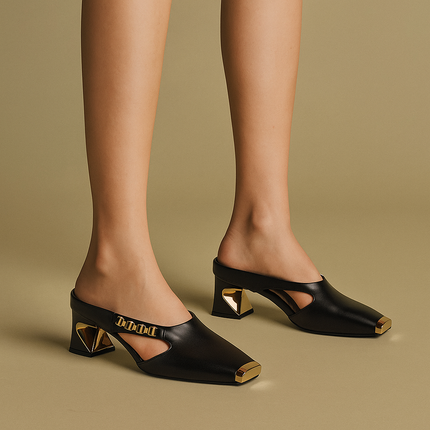 Women’s Cutout Mule Block Heels