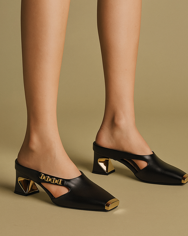 Women’s Cutout Mule Block Heels