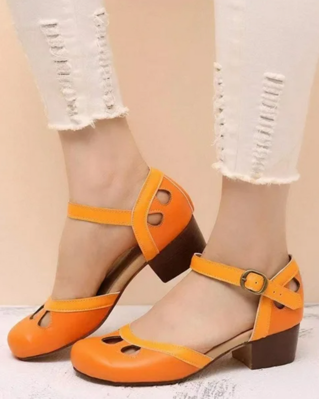 Women’s Cutout Strap Block Heel Sandals