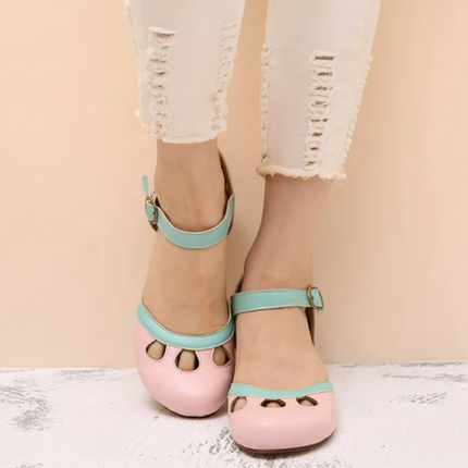 Women’s Cutout Strap Block Heel Sandals