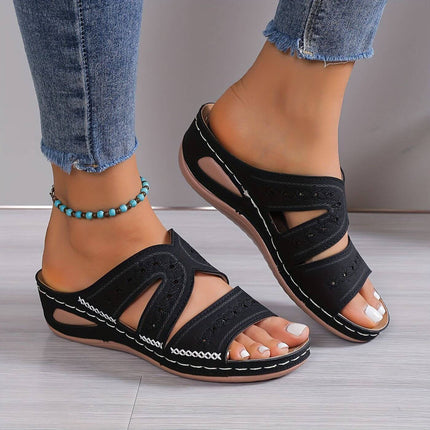 Women’s Cutout Wedge Slide Sandals