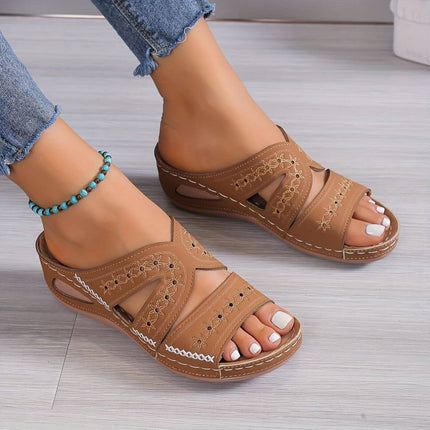 Women’s Cutout Wedge Slide Sandals
