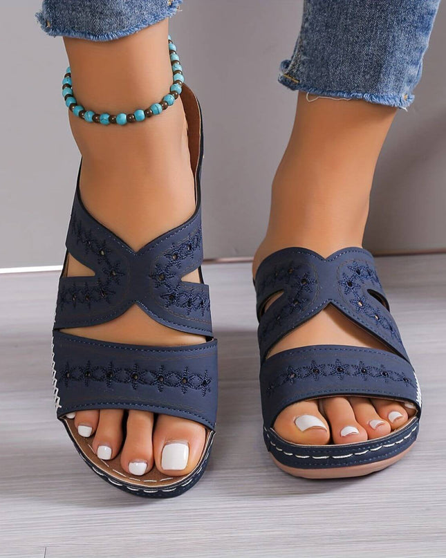 Women’s Cutout Wedge Slide Sandals