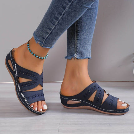 Women’s Cutout Wedge Slide Sandals