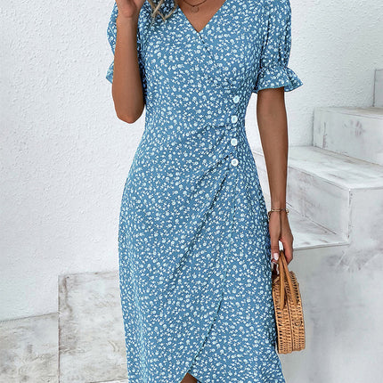Women’s Ditsy Floral Wrap Midi Dress