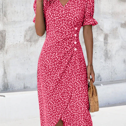 Women’s Ditsy Floral Wrap Midi Dress