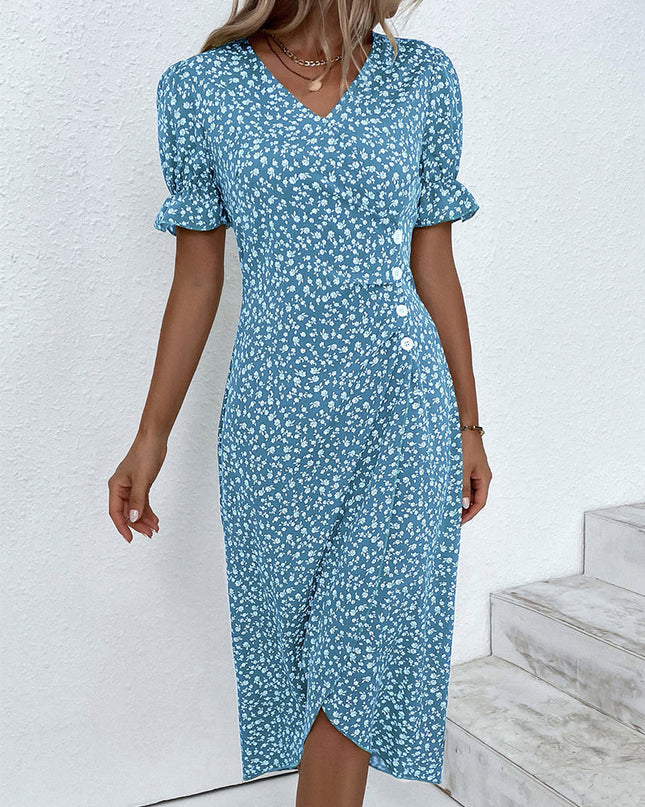 Women’s Ditsy Floral Wrap Midi Dress