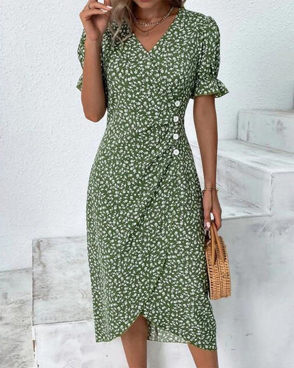 Women’s Ditsy Floral Wrap Midi Dress