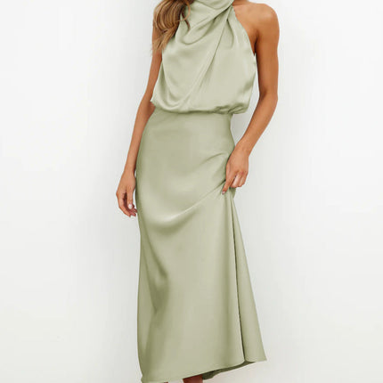 Women’s Draped Halter Midi Dress
