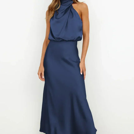Women’s Draped Halter Midi Dress