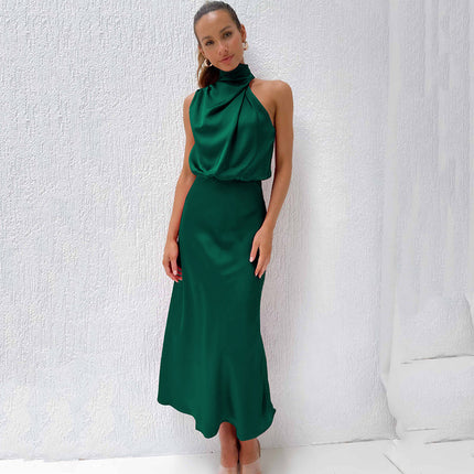 Women’s Draped Halter Midi Dress