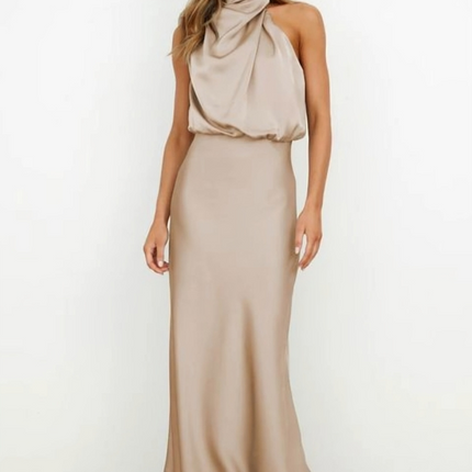 Women’s Draped Halter Midi Dress