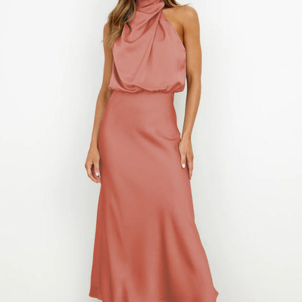 Women’s Draped Halter Midi Dress