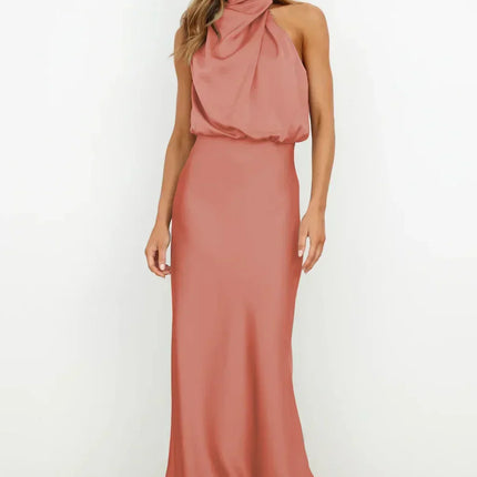 Women’s Draped Halter Midi Dress