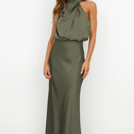 Women’s Draped Halter Midi Dress