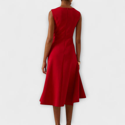 Women’s Draped Ruffle Midi Dress