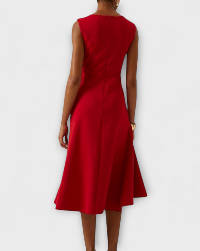 Women’s Draped Ruffle Midi Dress