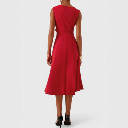 Women’s Draped Ruffle Midi Dress