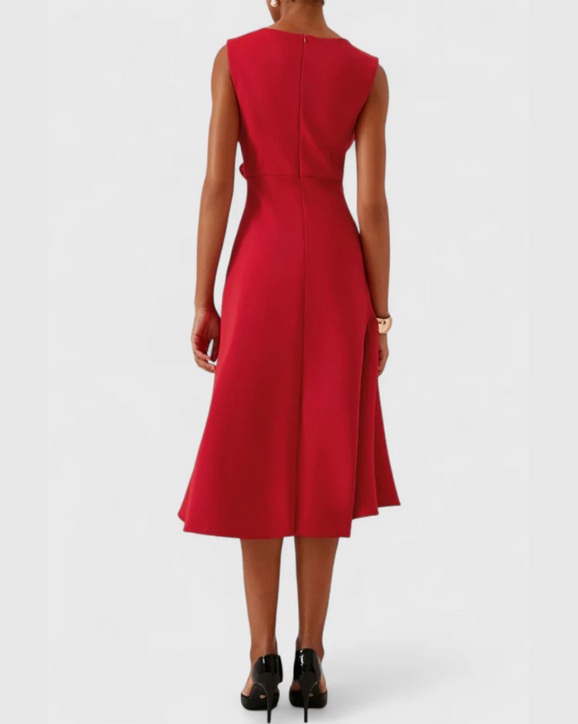 Women’s Draped Ruffle Midi Dress