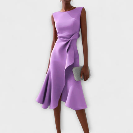 Women’s Draped Ruffle Midi Dress