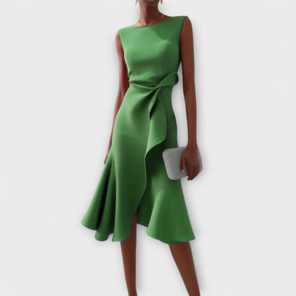 Women’s Draped Ruffle Midi Dress
