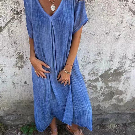 Women’s Draped V-Neck Midi Dress