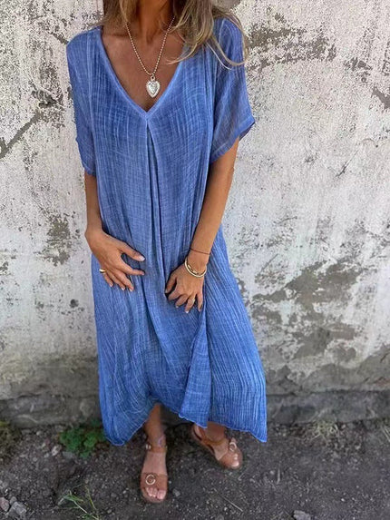 Women’s Draped V-Neck Midi Dress