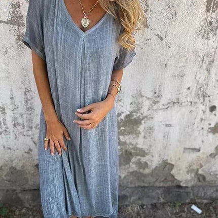 Women’s Draped V-Neck Midi Dress