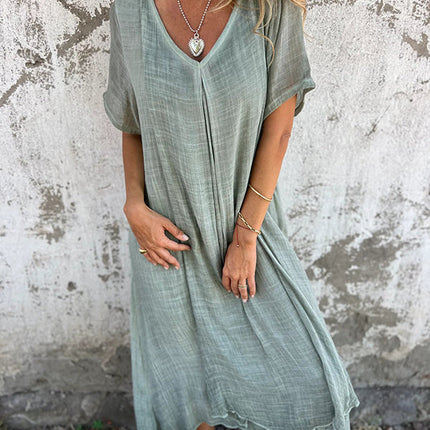 Women’s Draped V-Neck Midi Dress