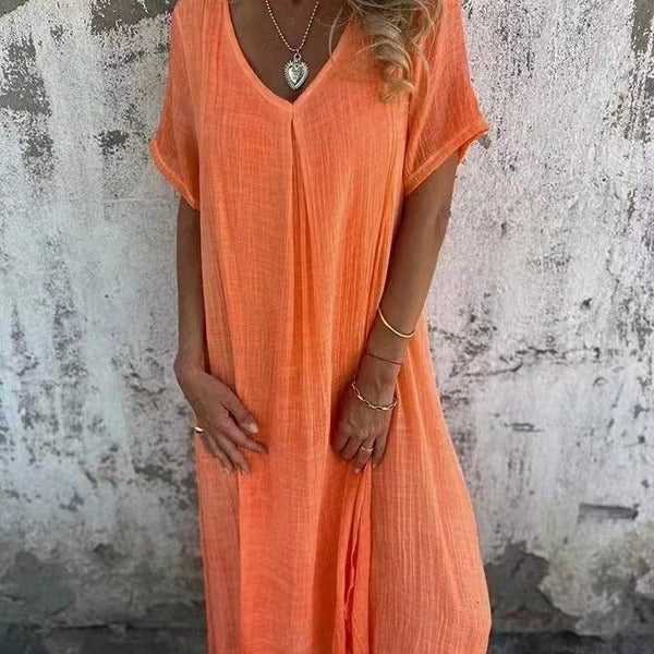 Women’s Draped V-Neck Midi Dress