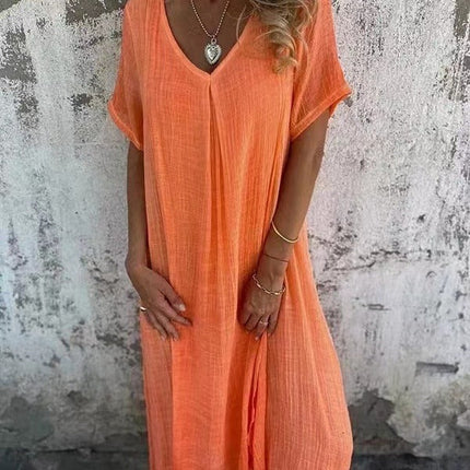 Women’s Draped V-Neck Midi Dress