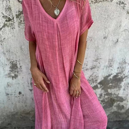 Women’s Draped V-Neck Midi Dress