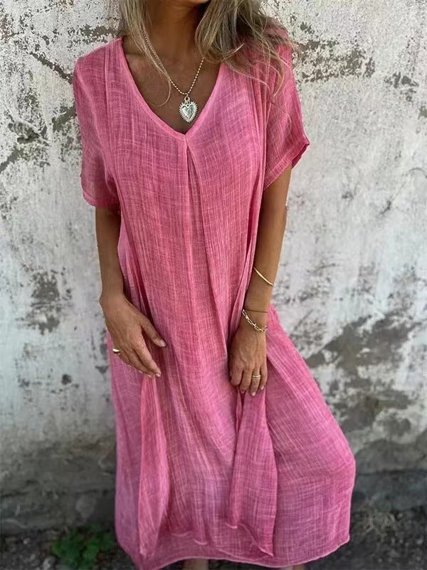 Women’s Draped V-Neck Midi Dress