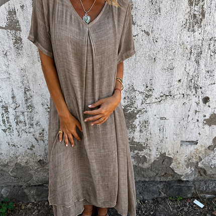 Women’s Draped V-Neck Midi Dress