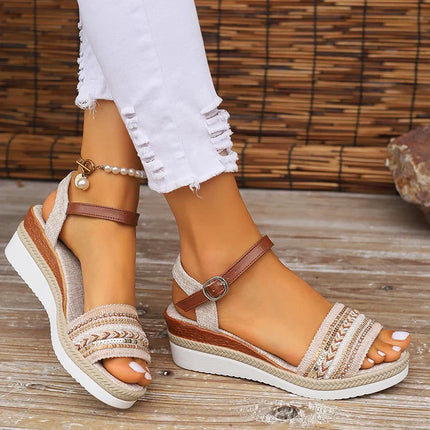 Women’s Embellished Platform Wedge Sandals