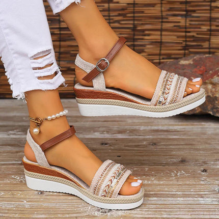 Women’s Embellished Platform Wedge Sandals