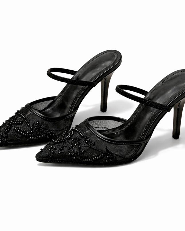 Women’s Embroidered Slingback Kitten Heels