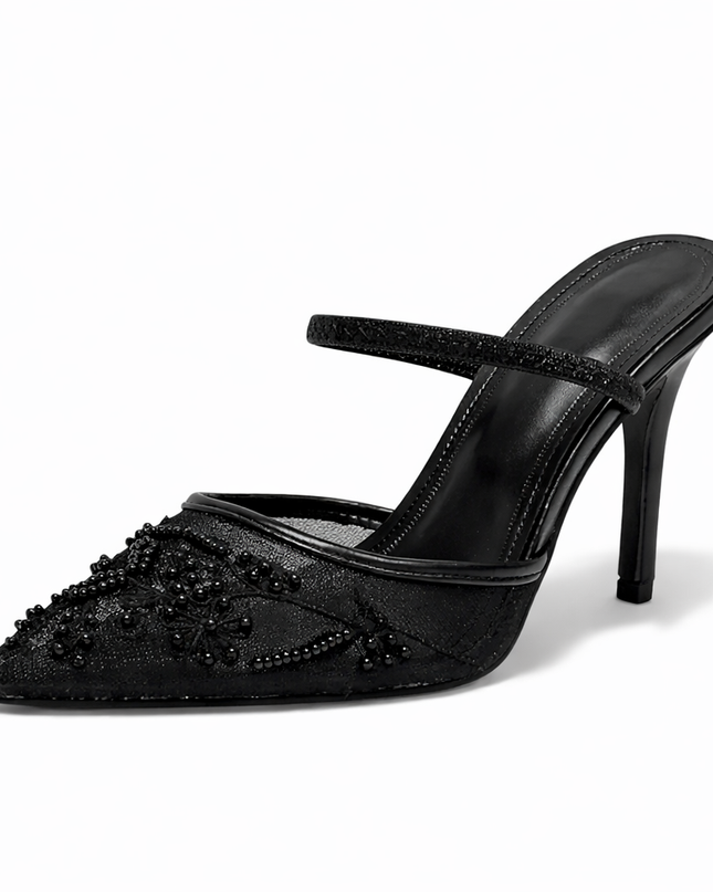 Women’s Embroidered Slingback Kitten Heels