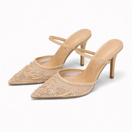 Women’s Embroidered Slingback Kitten Heels