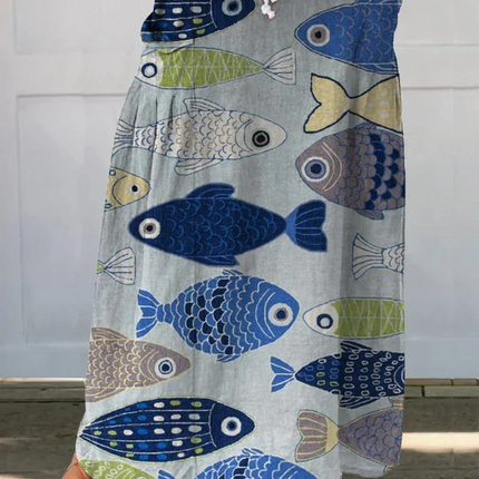 Women’s Fish Print Maxi Skirt