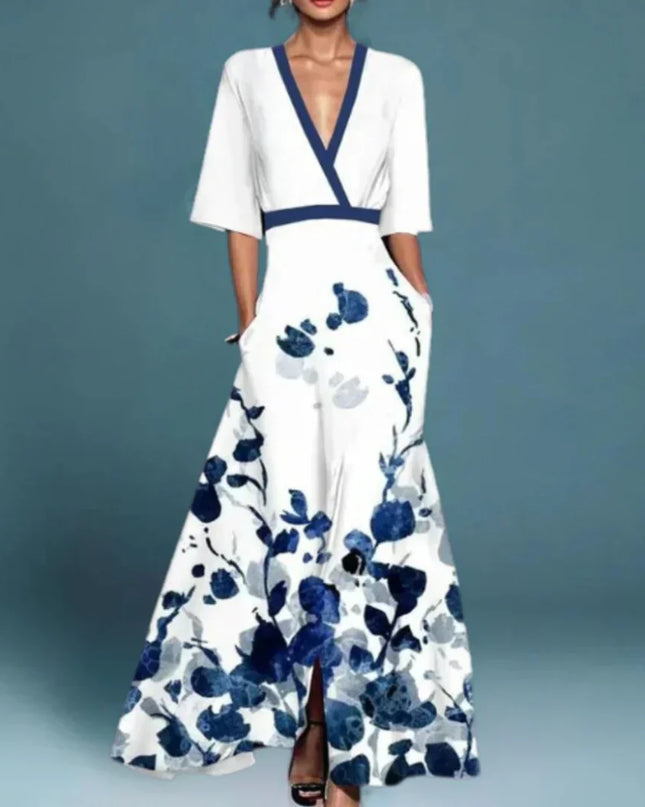 Women’s Floral Border Maxi Dress