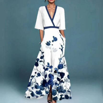 Women’s Floral Border Maxi Dress