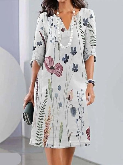 Women’s Floral Border Shift Dress