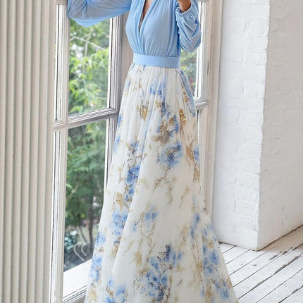 Women’s Floral Chiffon Maxi Dress